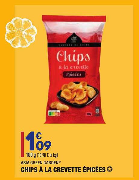 Chips à La Crevette épicées Asia Green Garden