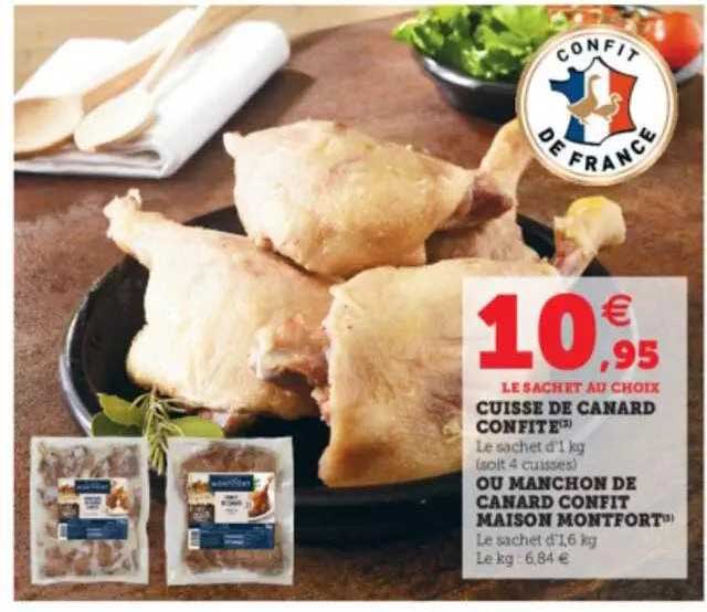 cuisse de canard confite ou manchon de canard confit maison montfort