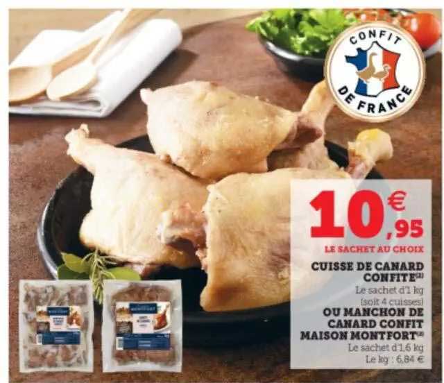 cuisse de canard confite ou manchon de canard confit maison montfort