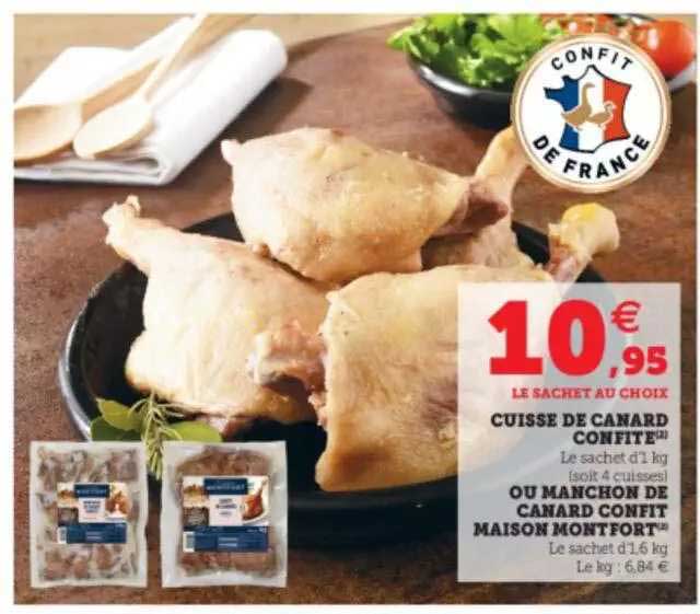 cuisse de canard confite ou manchon de canard confit maison montfort