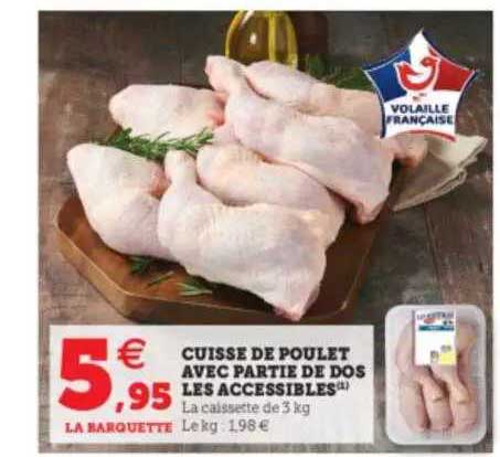 cuisse de poulet avec partie de dos les accessibles