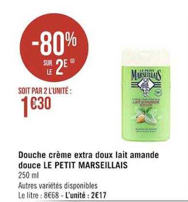 Douche Crème Extra Doux Lait Amande Douce Le Petit Marseillais