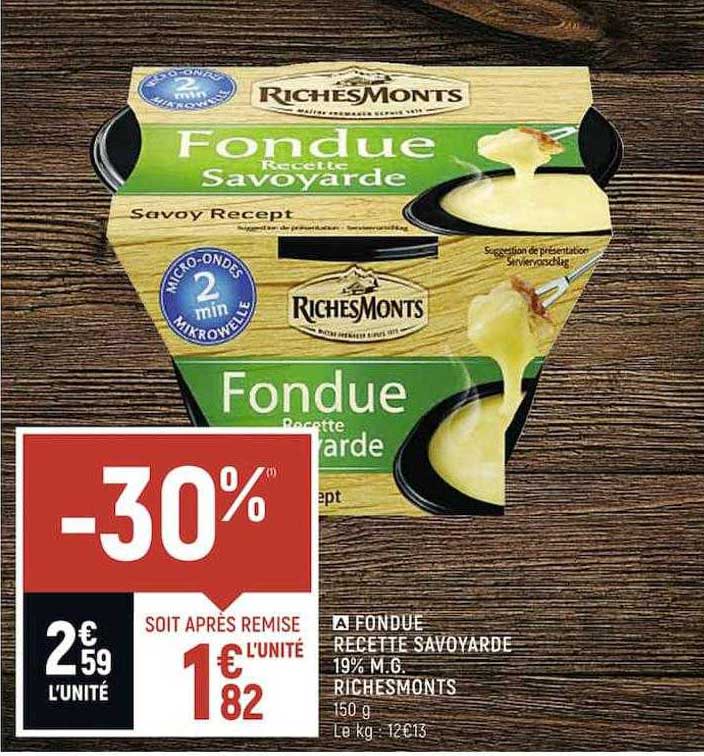 fondue recette savoyarde 19% m.g. richesMonts