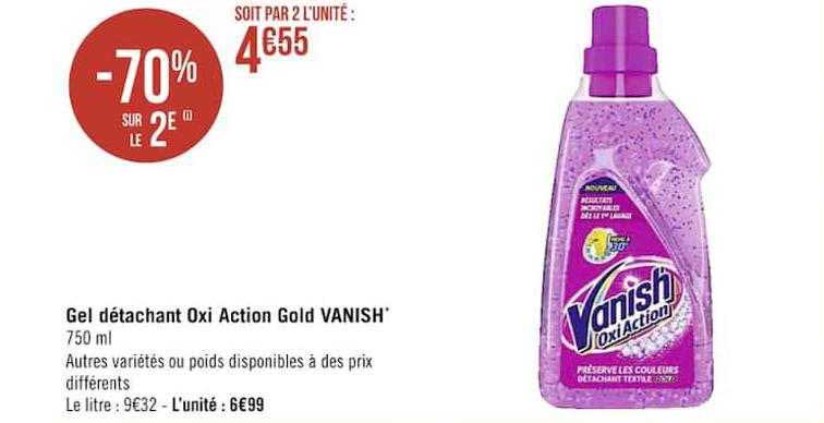 gel détachant oxi action gold vanish