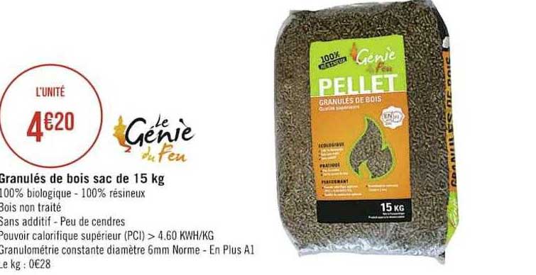 Granulés De Bois Sac De 15 Kg Le Génie Du Feu