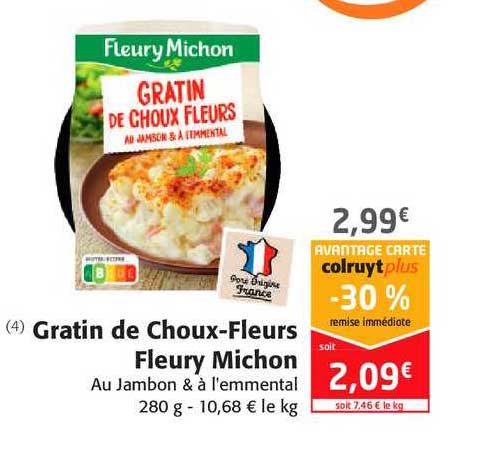 gratin de choux-fleurs fleury michon