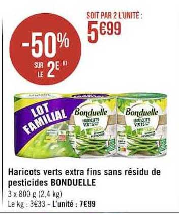 haricots verts extra fins sans résidu de pesticides bonduelle