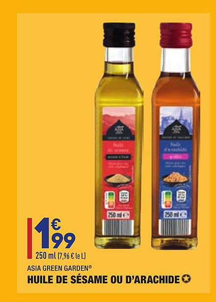 huile de sésame ou d'arachide asia green garden