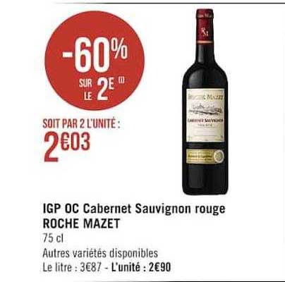 igp oc cabernet sauvignon rouge roche mazet
