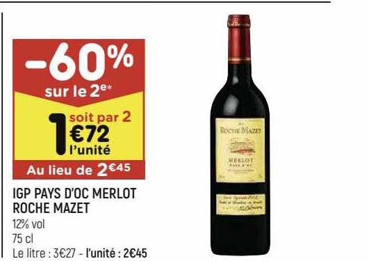 Igp Pays D'oc Merlot Roche Mazet