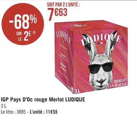 Igp Pays D'oc Rouge Merlot Ludique
