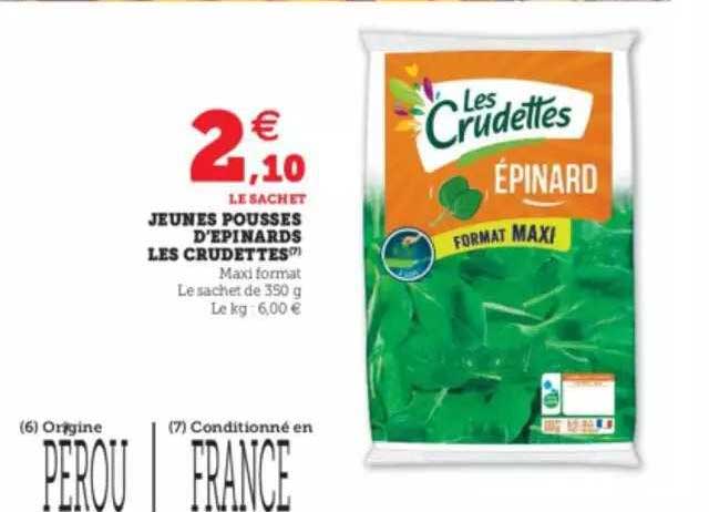 jeunes pousses d'épinards les crudettes