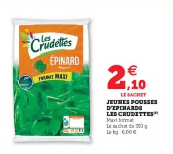 jeunes pousses d'épinards les crudettes