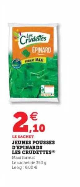 jeunes pousses d'épinards les crudettes