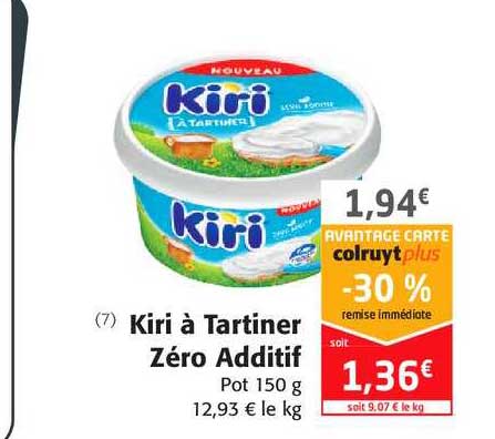 kiri à tartiner zéro additif