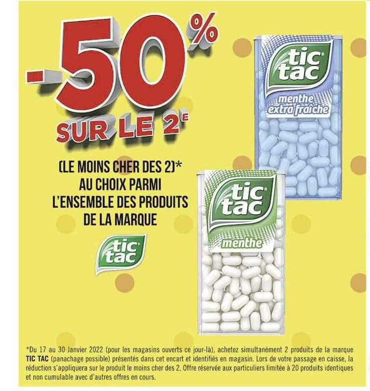 l'ensemble des produits de la marque tic tac