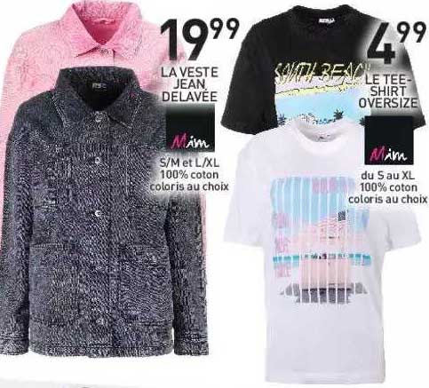 la veste jean délavée mim, le tee-shirt oversize mim