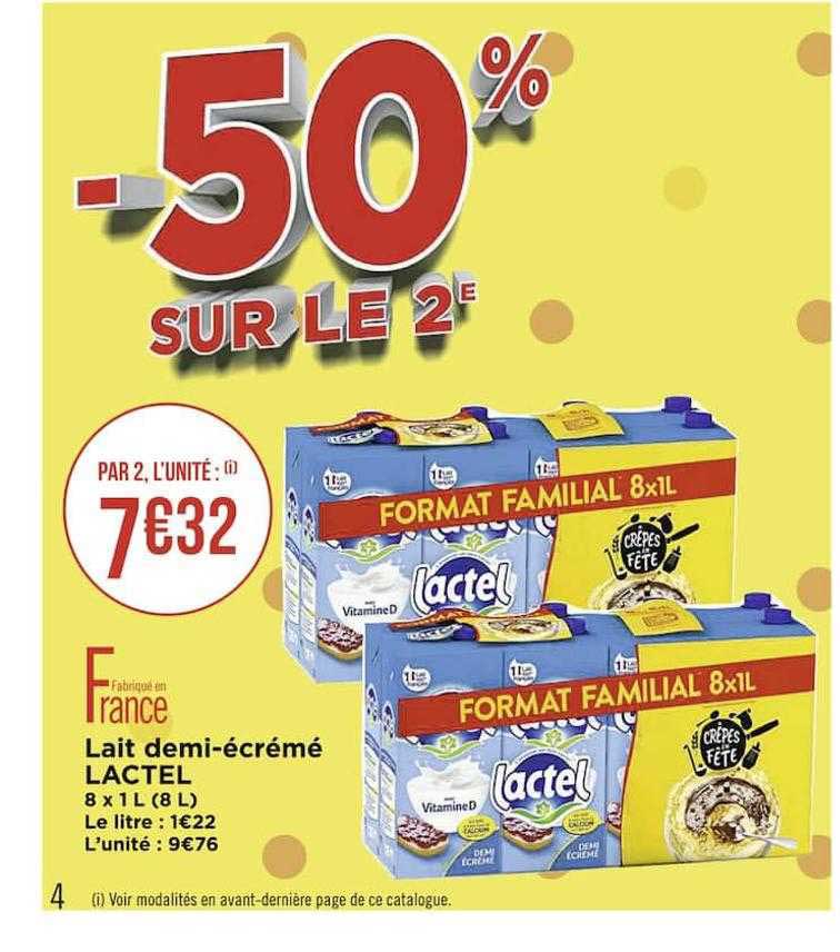 lait demi-écrémé lactel