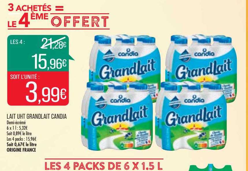 Lait Uht Grandlait Candia