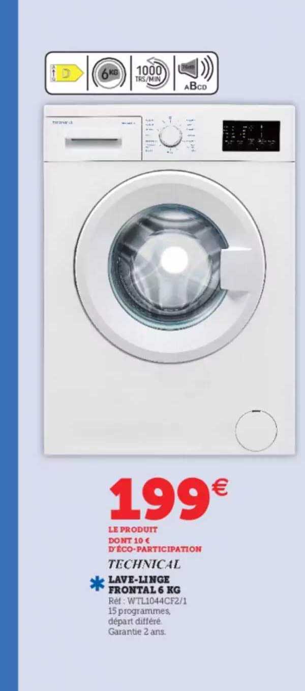 Lave-linge Frontal 6 Kg Technical