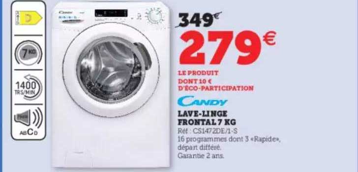 lave-linge frontal 7 kg candy