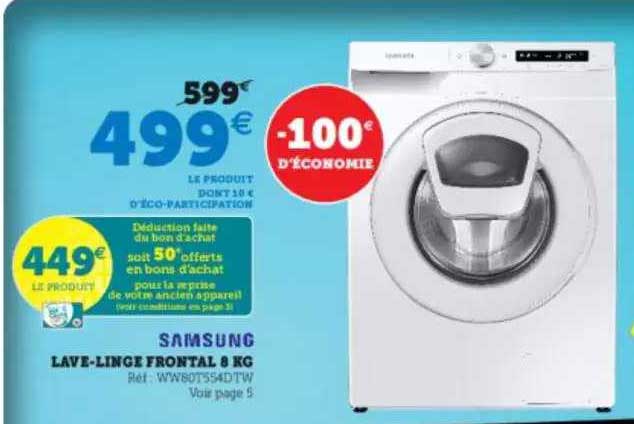 lave-linge frontal 8 kg samsung