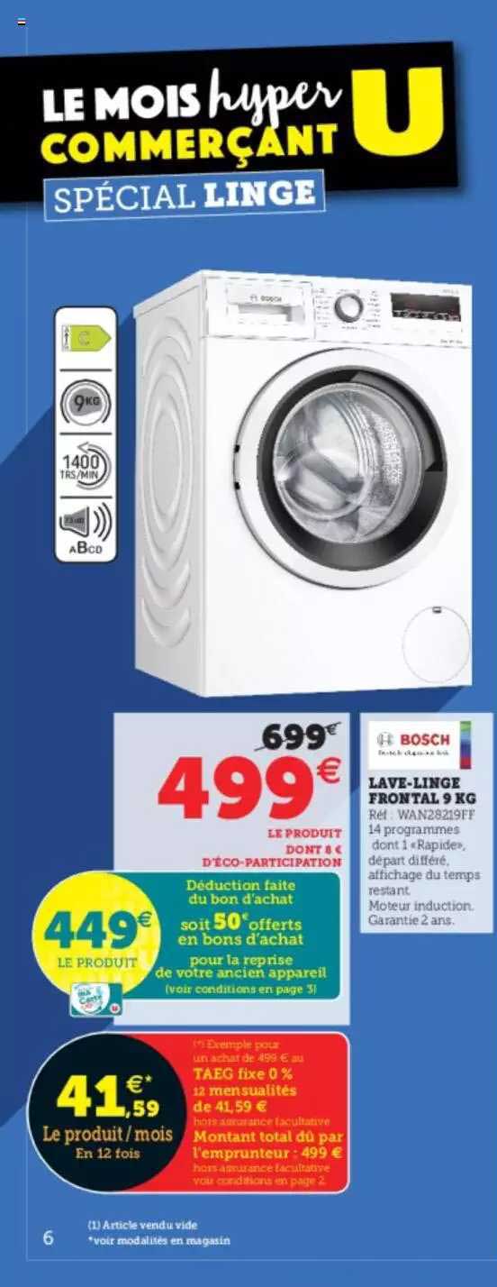 Lave-linge Frontal 9 Kg Bosch