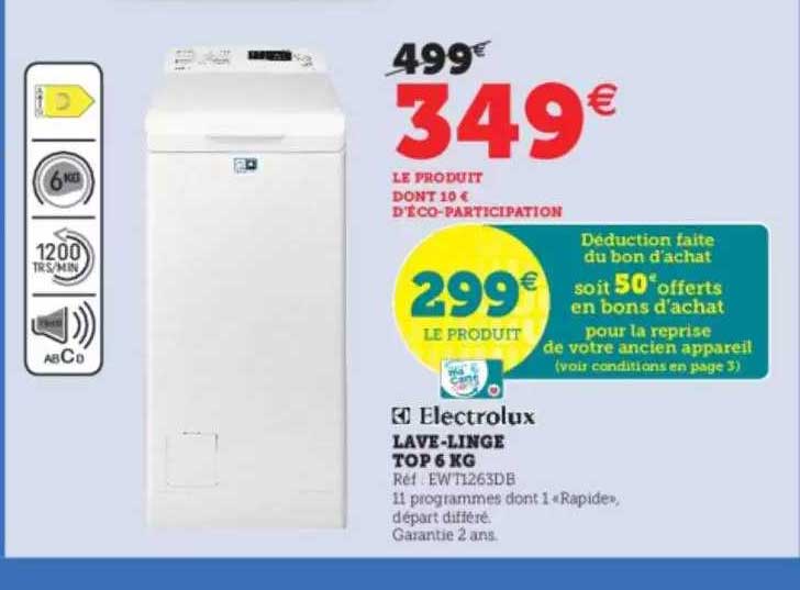 Lave-linge Top 9 Kg Electrolux