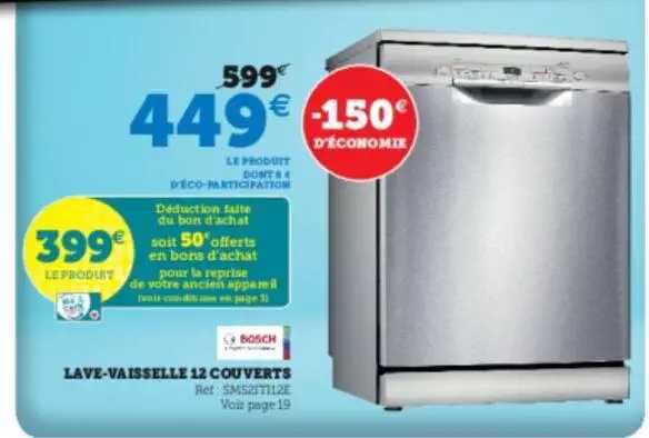 lave-vaisselle 12 couverts bosch