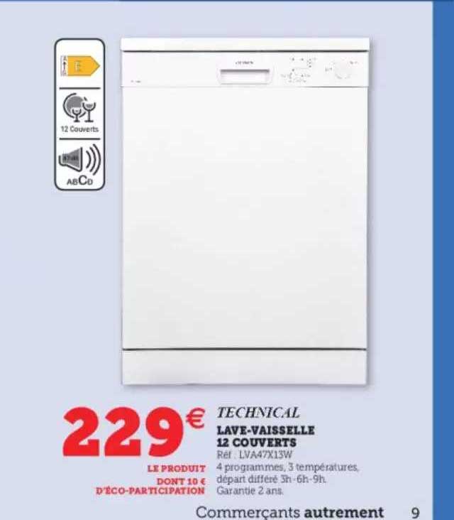 lave-vaisselle 12 couverts technical