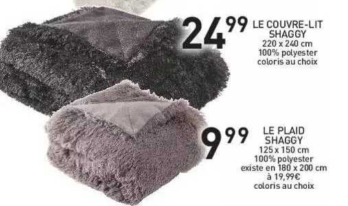 le couvre-lit shaggy, le plaid shaggy