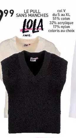 le pull sans manches lola