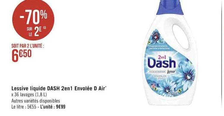 lessive liquide dash 2 en 1 envolée d'air