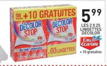 lingettes décolor eau écarlate