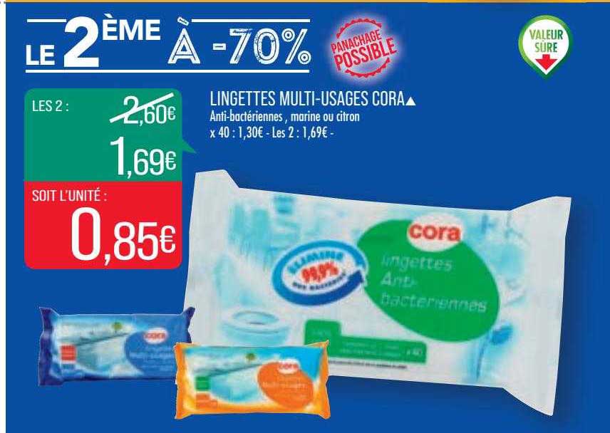 lingettes multi-usages cora