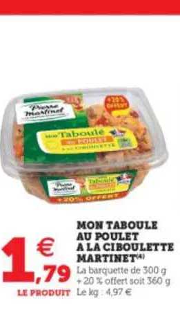 mon taboulé au poulet à la ciboulette martinet