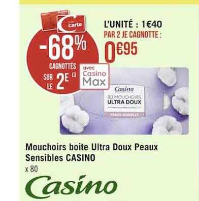 mouchoirs boîte ultra doux peaux sensibles casino