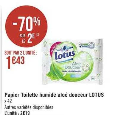 Papier Toilette Humide Aloé Douceur Lotus
