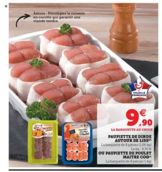 paupiette de dinde autour de lise ou paupiette de poulet maître coq