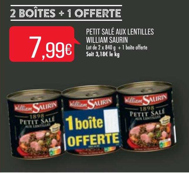 petit salé aux lentilles william saurin