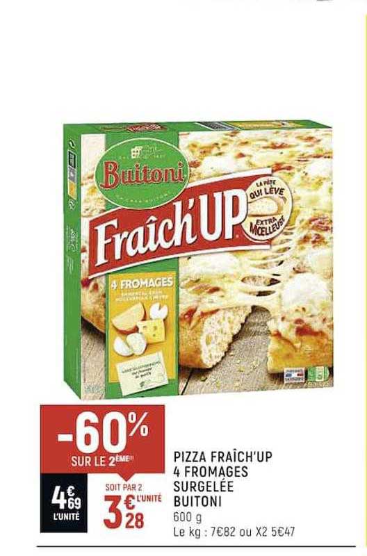 pizza fraîch'up 4 fromages surgelée buitoni