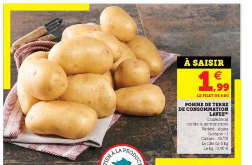 Pomme De Terre De Consommation Lavée