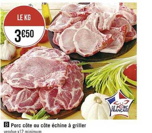 Porc Côte Ou Côte échine à Griller