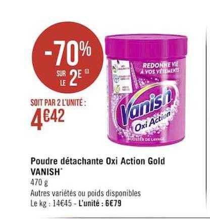 poudre détachante oxi action gold vanish