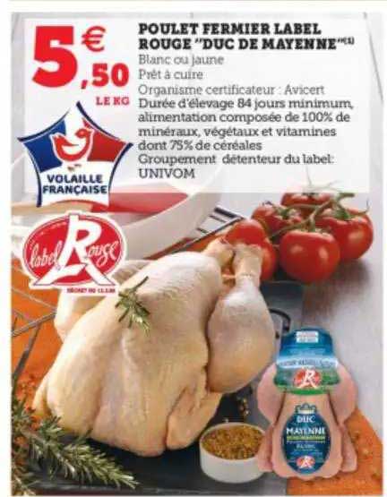 poulet fermier label rouge "duc de mayenne"