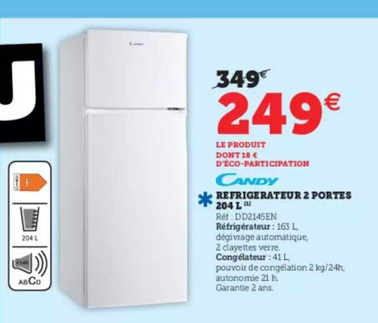 Réfrigérateur 2 Portes 204l Candy