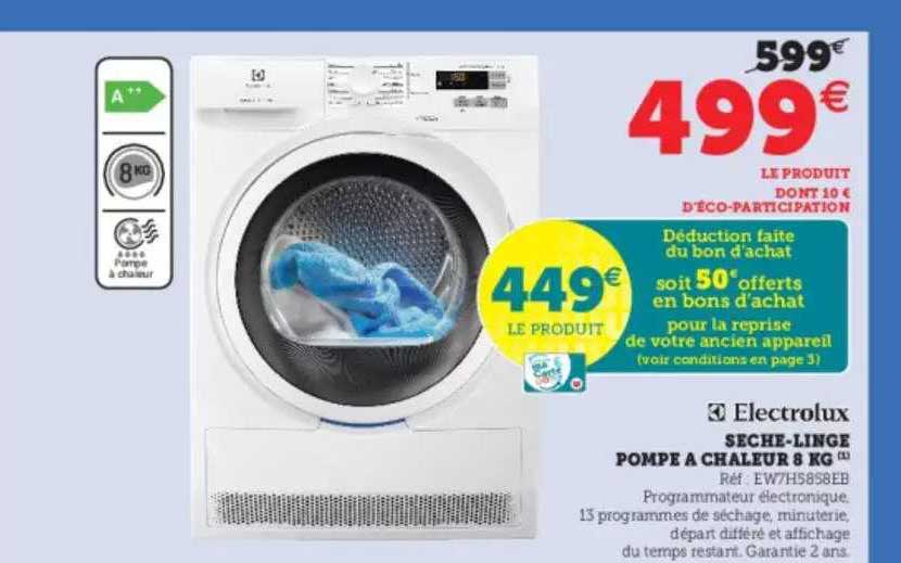 sèche-linge pompe à chaleur 8 kg electrolux