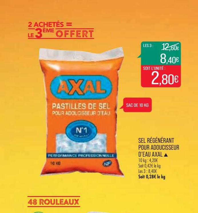 sel régénérant pour adoucisseur d'eau axal
