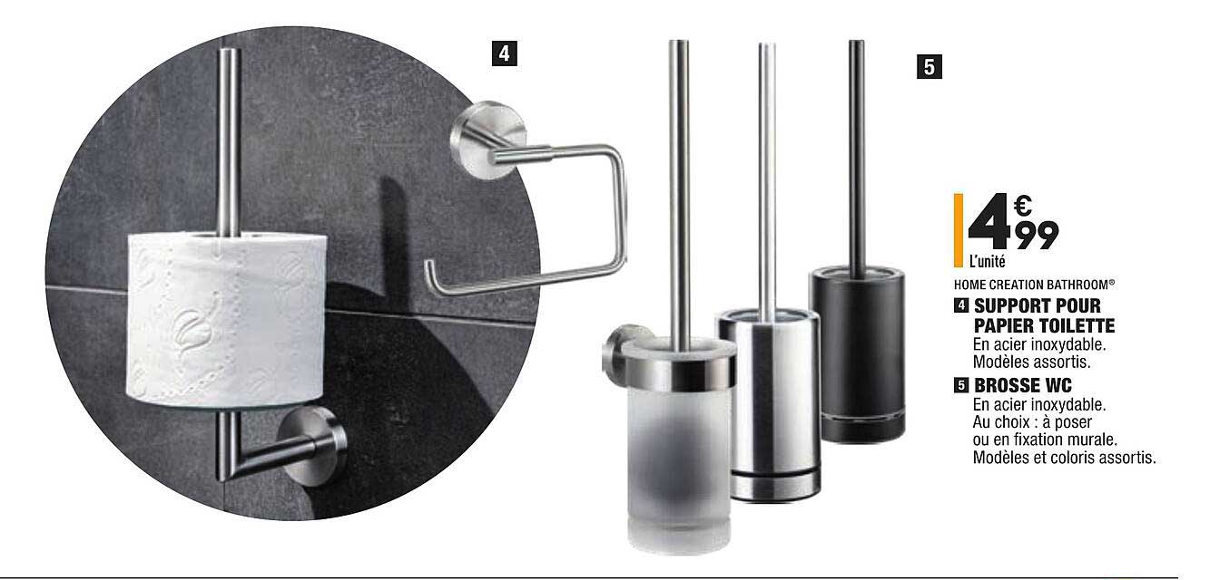 Support Pour Papier Toilette, Brosse Wc Home Creation Bathroom