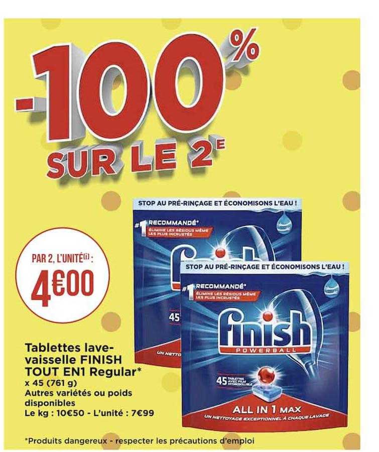 Tablettes Lave-vaisselle Finish Tout En 1 Regular